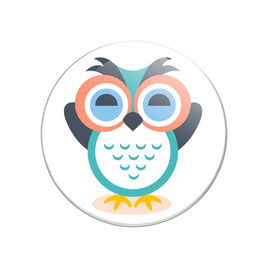 Bouton pression image chouette hourra