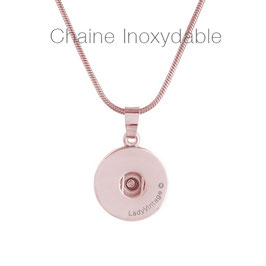 Chaine inox et pendentif classique - Or Rose
