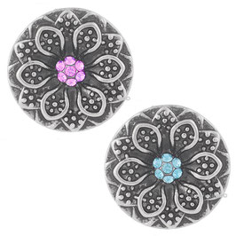 Boutons Métal Fleur Strass