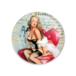 bouton pression image pin-up fauteuil