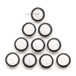 Boutons Nacré Noir et blanc