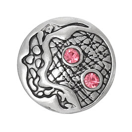 Bouton pression métal 2 strass - rose (4)