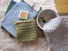 WASCHTUCH SET | PFLEGE SET | WASCHLAPPEN | WASCHHANDSCHUH | SEIFE _ gehäkelt