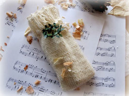 VINTAGEHÜLLE mit STABKERZEN | AUFBEWAHRUNG _ gestrickt