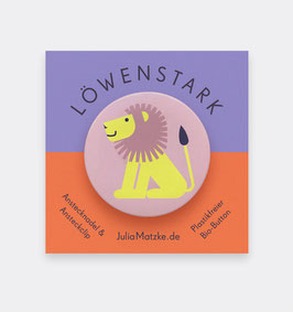 Bio-Button Löwe / Löwenstark (auf Karte befestigt)