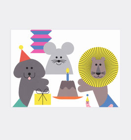 Geburtstag Tiere am Tisch