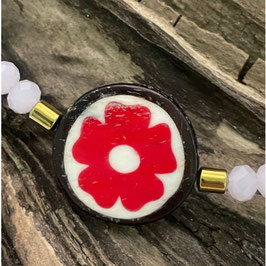 Einzigartiges Hundehalsband mit echten Edelsteinen - Handmade & bedeutungsvoll MIT GRANAT, ERDBEERQUARZ UND AQUAMARIN