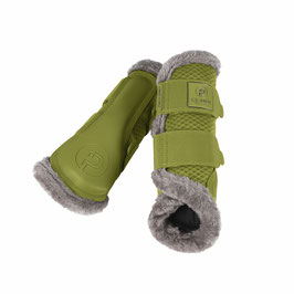 Eskadron Platinum 24 Gamaschen Mesh Faux Fur Farbe moos green