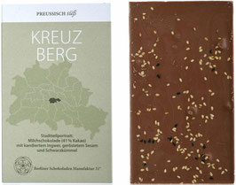 Kreuzberg-Sesam, Schwarzkümmel & Ingwer in Milchschokolade