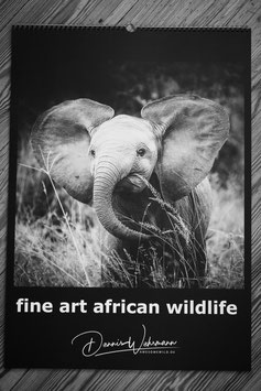 fine art wildlife calendar schwarz, din a2 45x60 cm kunstdruck 260 g/m2