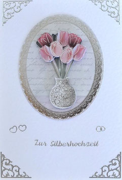 Hochzeitskarte Motiv "Blumenvase mit Tulpen" (Nr. A7)