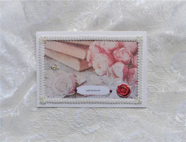 Hochzeitskarte, Rosenkarte "Glückwünsche" (Nr. A4)