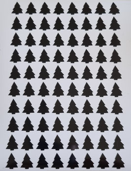 Tannenbäume in verschiedenen Farben, ca. 1 cm hoch, 1 Bogen enthält 80 Stück