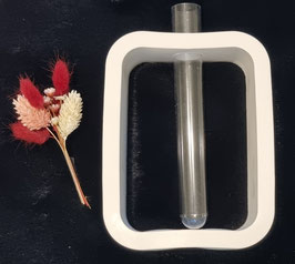 2in1 Rechteckige Vase/Kerzenhalter für Blumen und Stabkerzen - mit oder ohne Reagenzglas