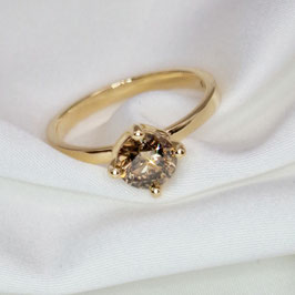Goldring 750er Gelbgold · Fancy Color Brillant 1,06 ct GIA