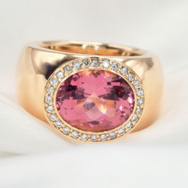 Jochen Pohl Ring 750er Roségold · Rosa Turmalin · Brillanten