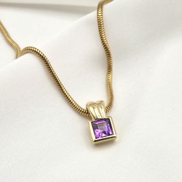 Goldkette & Anhänger 585er Gold · Amethyst