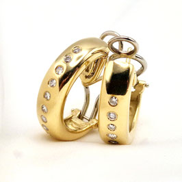 Ohrringe "Creolen" 750er Gold mit Brillanten