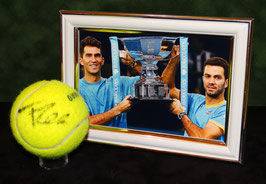 *RARE* Horia Tecău  and Jean-Julien Rojer  originally DOUBLE hand signed Tournament used  tennis ball  + stand and framed photo + COA and signing Proof photo