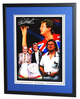 Eric Bristow originally hand signed photo - Deluxe Framed + COA