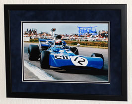 Jackie Stewart originally signed photo - Premium Framed + COA