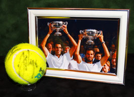 *RARE* Horia Tecău  and Jean-Julien Rojer  originally DOUBLE hand signed HEAD tennis ball  + stand and framed photo + COA and signing Proof photo