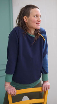 Damen Sweater dunkelblau/jacquard
