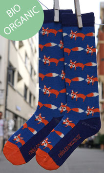 Kinder Kniestrümpfe Fuchs Blau