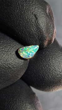 Boulder-Opal-Ohrstecker 0800 mit Silberstiftplatte in 925er Stirling-Silber