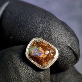 Multicolor-Boulder-Opal-Ohrstecker 0833 mit 925er Einfassung