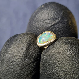Kristallopal-Opal-Ohrstecker 0855 Lightning Ridge Australien mit 925er Einfassung