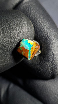 Boulder-Opal-Ohrstecker 0867 mit Silberstiftplatte in 925er Stirling-Silber