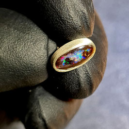 Multicolor-Boulder-Opal Ohrstecker 0847 mit 925er Einfassung