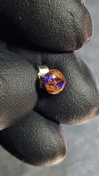 Boulder-Opal-Ohrstecker 0809 mit Silberstiftplatte in 925er Stirling-Silber