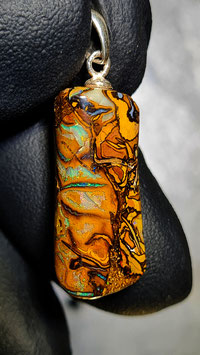 Queensland Boulder Opal 0348 mit 925er Silberöse (vergoldet)
