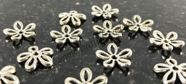 Perlen Blumen antiksilber gebogen