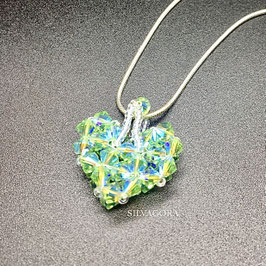 Anhänger Herz aus SWAROVSKI® ELEMENTS mit 925 Silber Schlangenkette