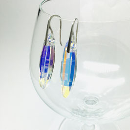 Ohrringe Ellipse 925 Silber mit SWAROVSKI® Kristallen