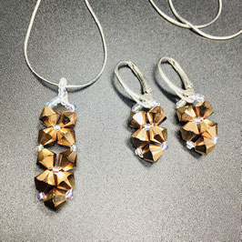 Schmuckset Anhänger mit Kette und Ohrringe 925 Silber mit SWAROVSKI® ELEMENTS