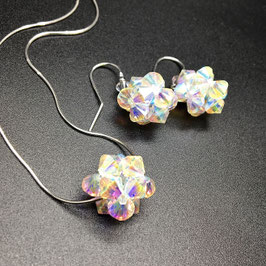 Schmuckset Anhänger mit Kette und Ohrringe 925 Silber mit SWAROVSKI® ELEMENTS