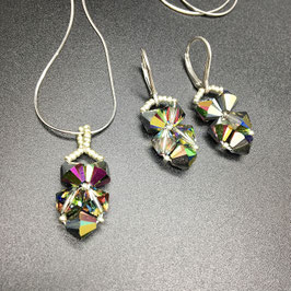 Schmuckset Anhänger mit Kette und Ohrringe 925 Silber mit SWAROVSKI® ELEMENTS