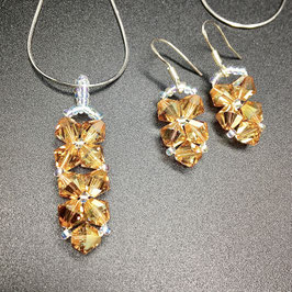 Schmuckset Anhänger mit Kette und Ohrringe 925 Silber mit SWAROVSKI® ELEMENTS