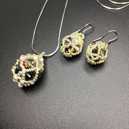 Schmuckset Anhänger mit Kette und Ohrringe 925 Silber mit SWAROVSKI® ELEMENTS