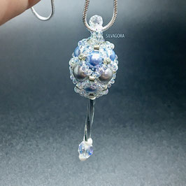 Anhänger mit SWAROVSKI® ELEMENTS und 925 Silber Schlangenkette