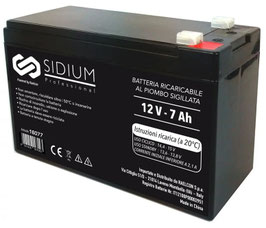 Batteria ricaricabile al piombo 12V  7Ah Sidium