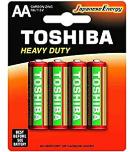PILE STILO AA ZINCO CARBONE TOSHIBA