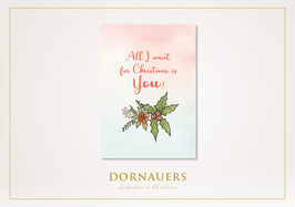 Geschenkkarte "All I Want for Christmas is You" - Personalisierbar