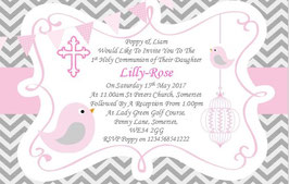 First Holy Communion Invitations Pink Ref ZZ