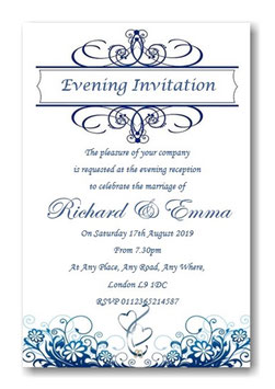 Wedding Evening Invitations Ref WE56