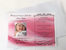 A5 Thank You For being My Godmother keepsake With White Envelope ref G5 from 2 Children
